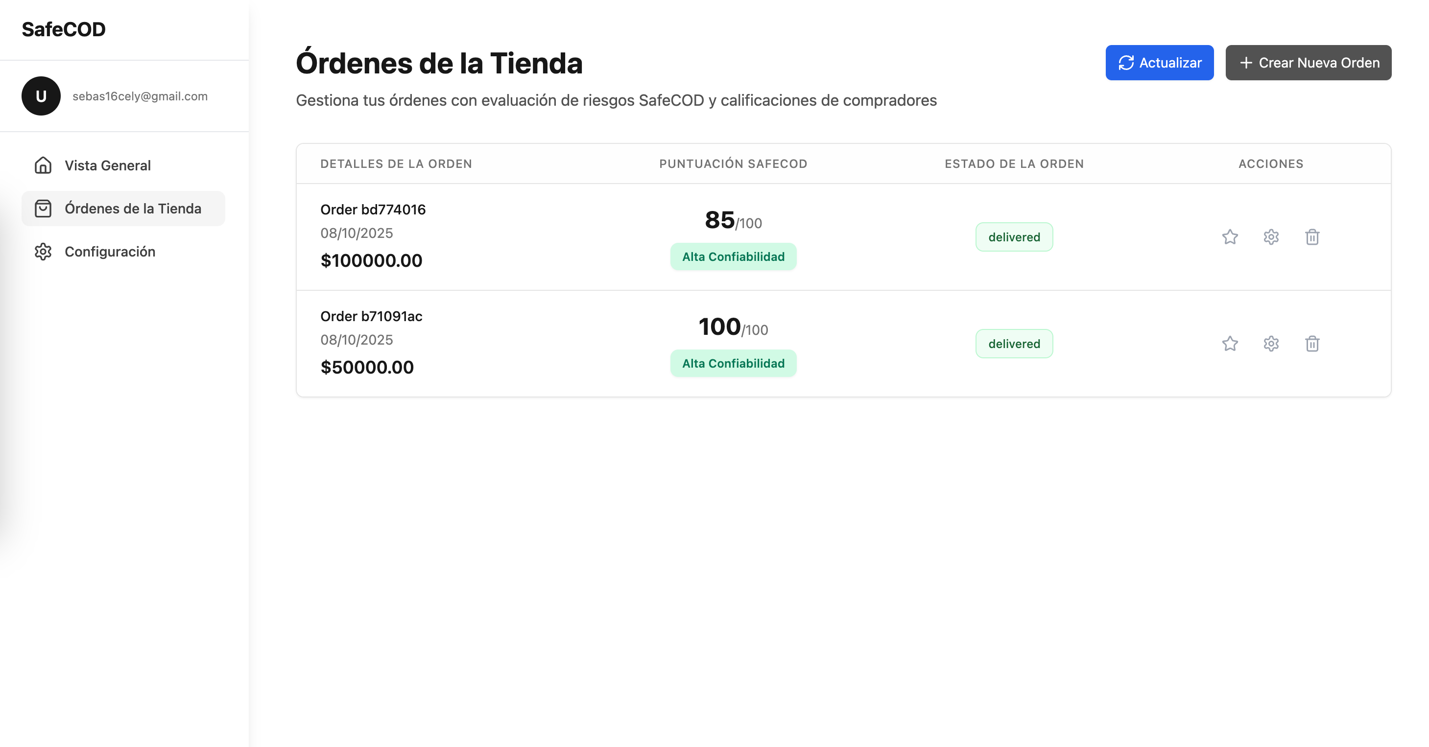 Portal de Comercios SafeCOD
